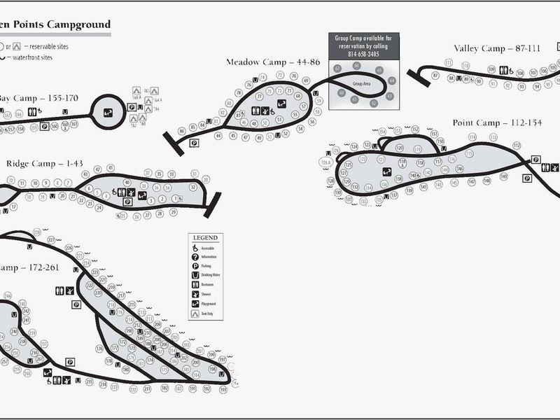 Seven Points camping loops & site numbers