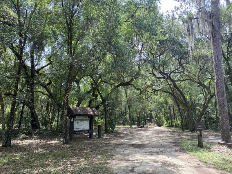 A photo of facility Lake Eaton Campground entrance and fee kiosk. 