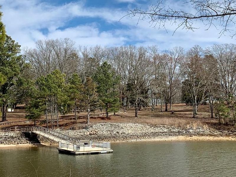 This is an outside picture looking into the OSAGE area as well as the accessible fishing pier. 