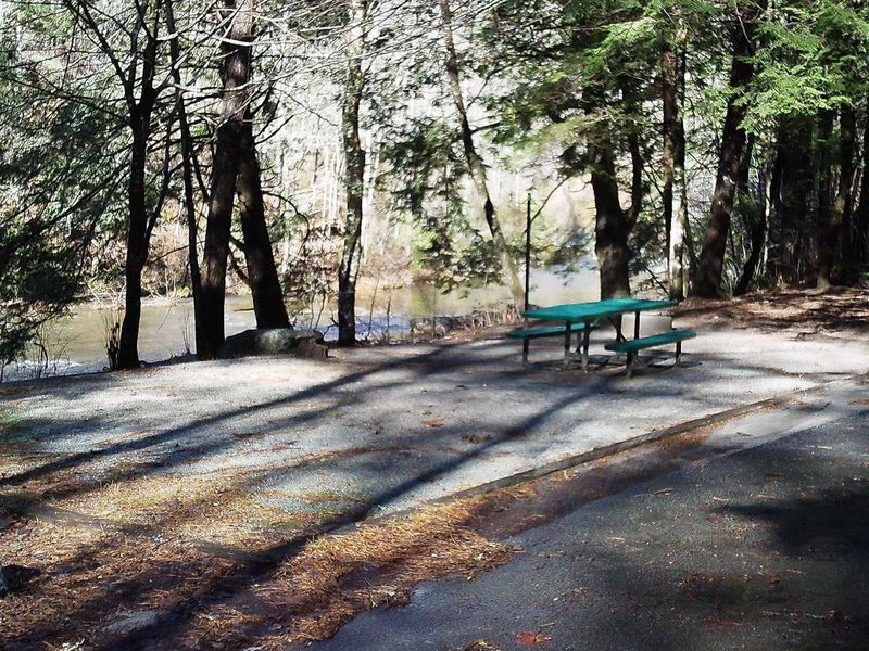 Welcome to Tallulah River Campground with the Tallulah River in the background Campsite #1