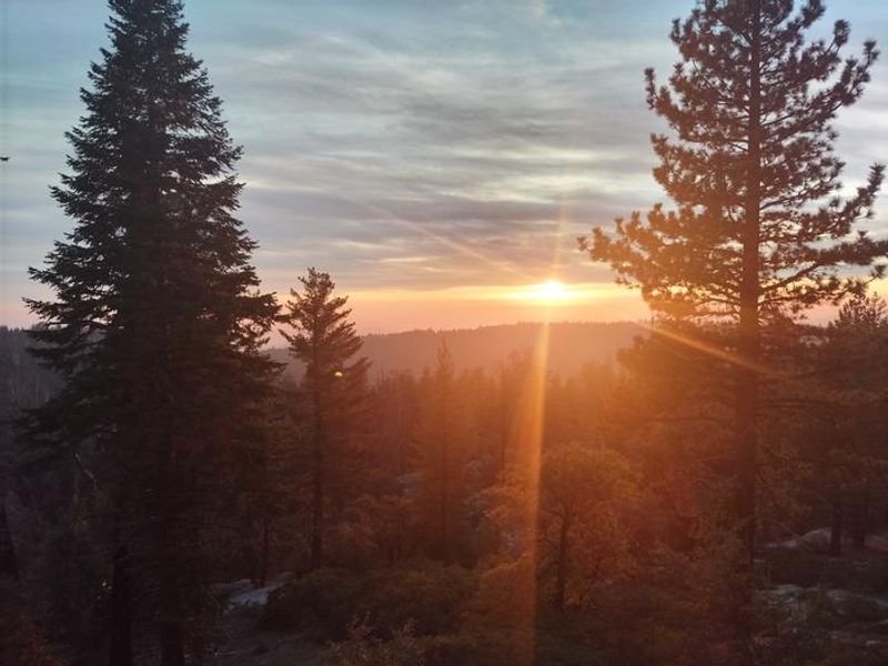 Sunset over ridge in Sunset Campground