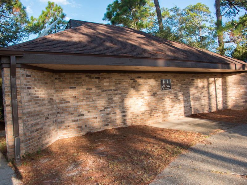 The youth campground has flush toilet restrooms and outdoor showers.