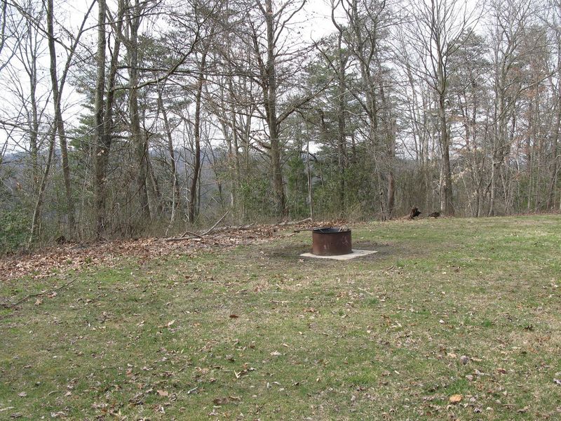 fire pit at Burnwood Group Campground
