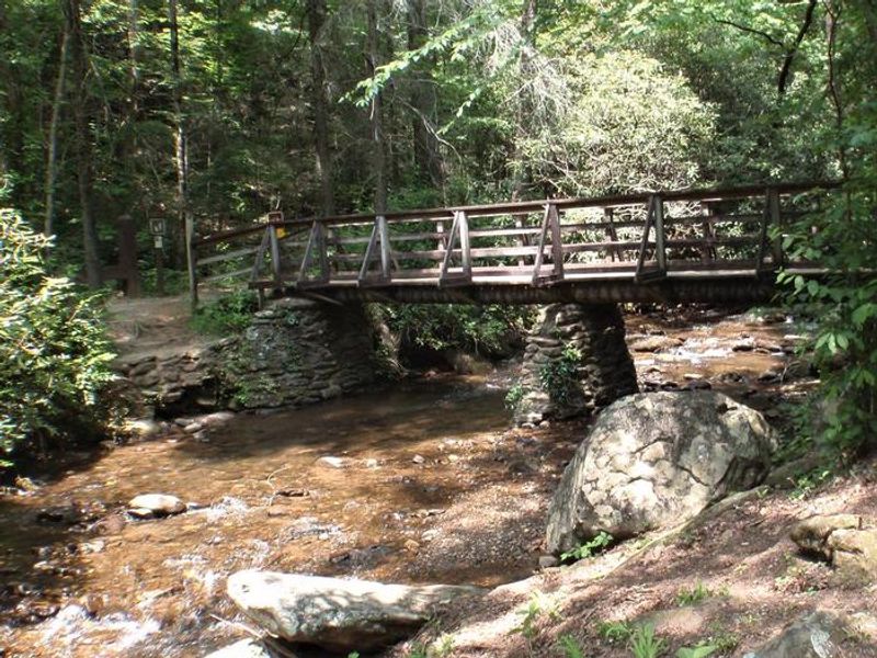 Waterfall Foot Bridge that crosses Frogtown Creek.