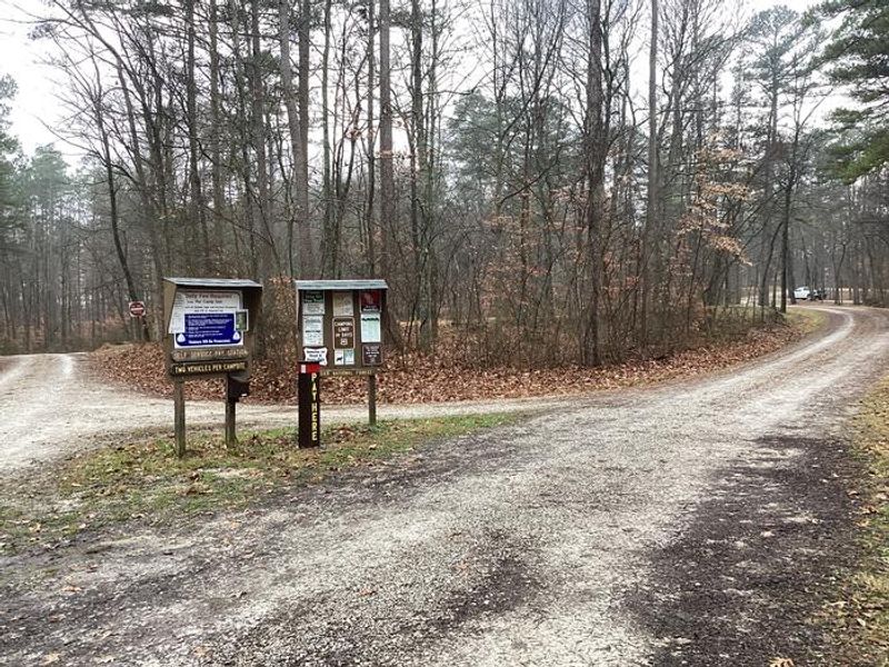 Fee tube and entry kiosks for the campground.