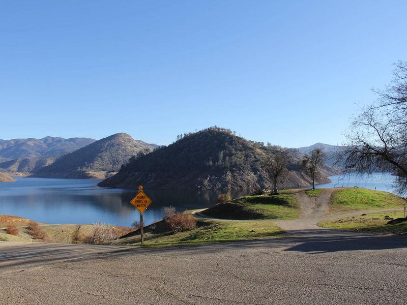 VIEW OF LAKE FROM TOP OF BOAT RAMP