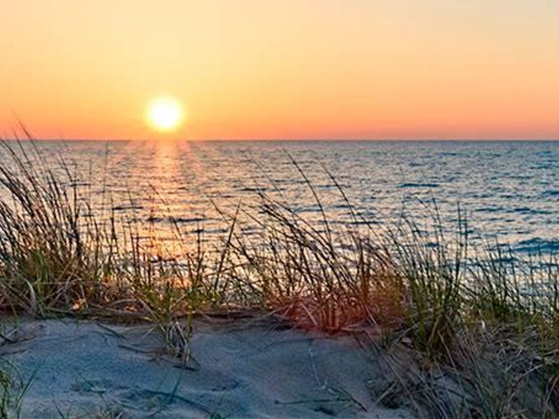 Lake Michigan at Sunset in Indiana Dunes National Park
