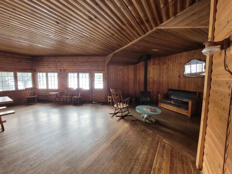 The western half of the great room, with wood stove #2.