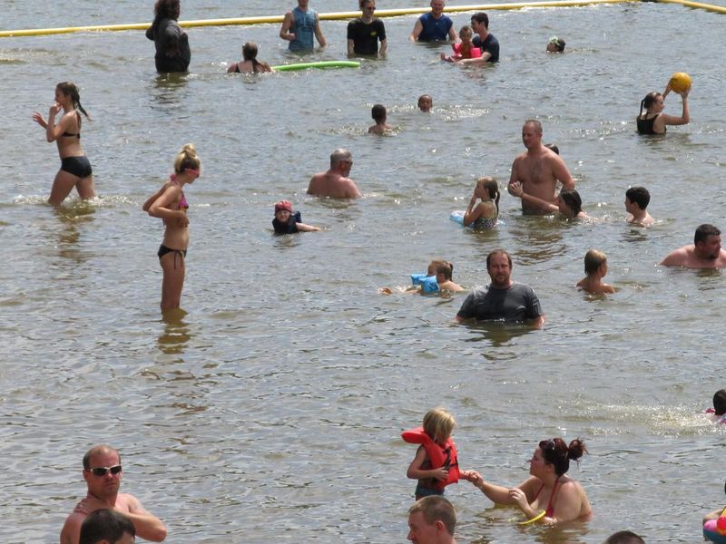 A beach is adjacent to Shelter 8 at Redman Creek Recreation Area. It is also accessible down a staircase from Shelter 1 (Redman Creek Picnic Area).
