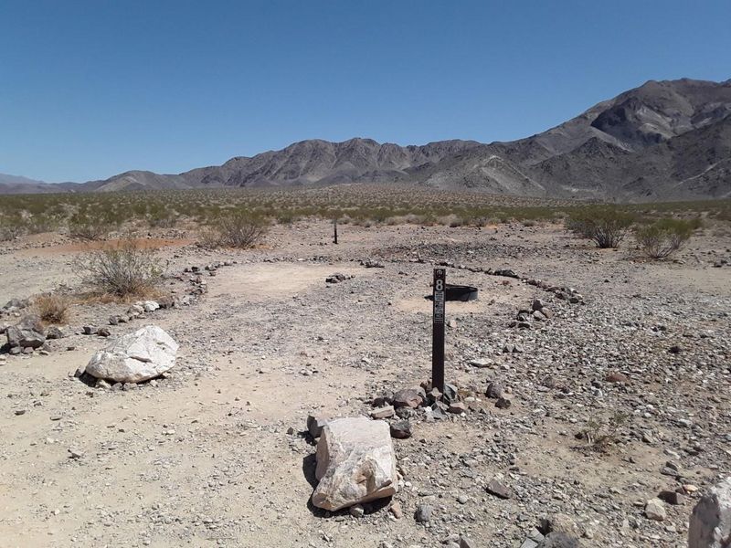 The campground provides nearby access to the Racetrack playa in a spectacular setting.