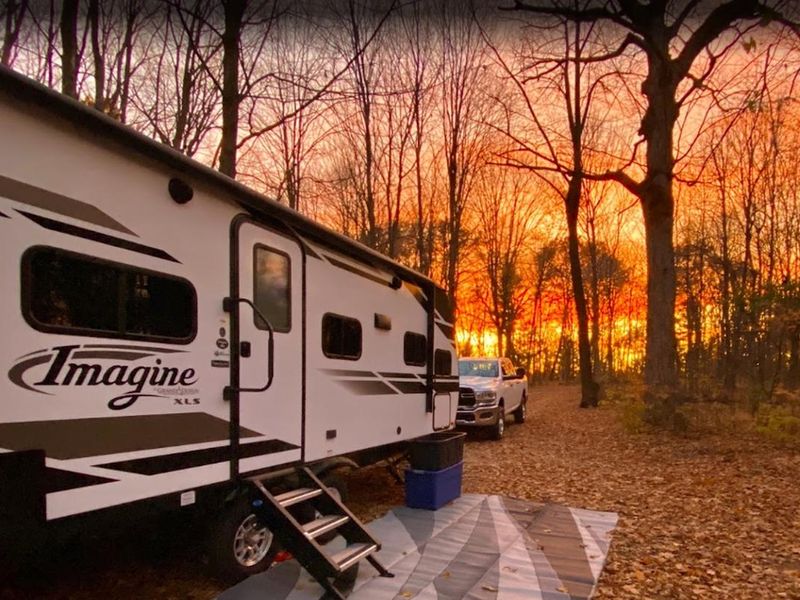 Fall sunset in Highland Ridge Campground