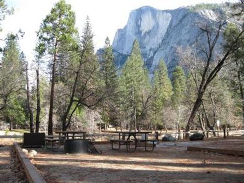 Lower Pines Campsite with Half Dome in the background