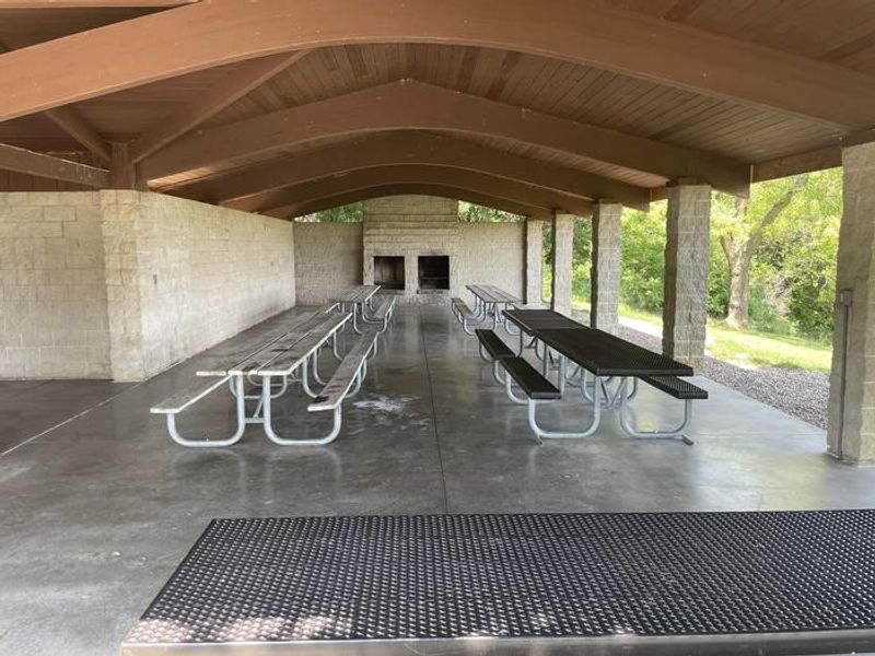Inside view of Lake View Recreation Area Shelter.