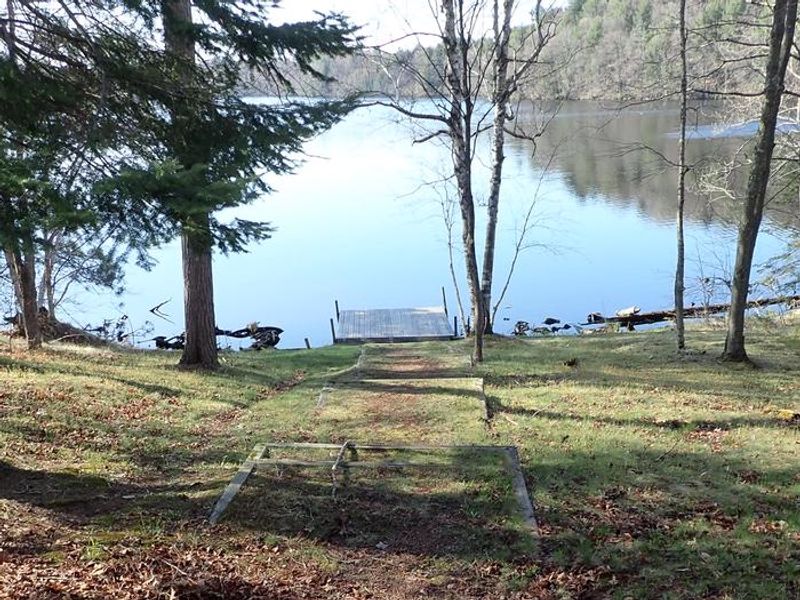 Path leading down to the dock at the Spearhead Point Shelter