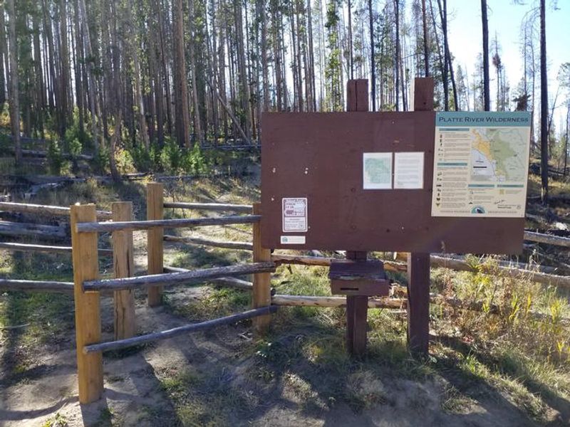 The Platte Ridge Trailhead is located inside Pelton Creek Campground