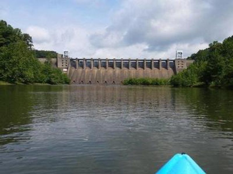 View of Conemaugh Dam from the downstream side of the Conemaugh River.
