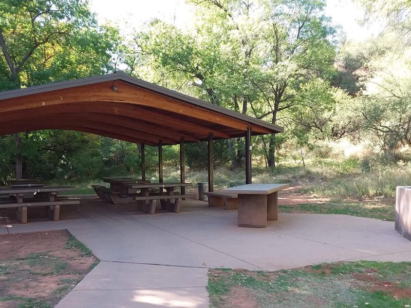 Covered picnic area.