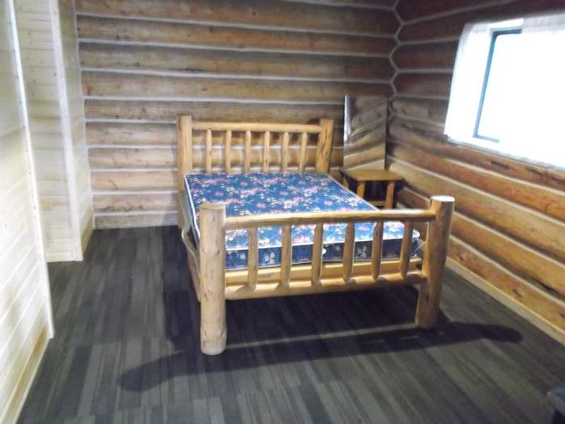 bed with full mattress