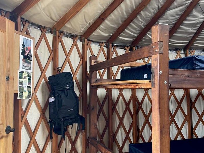 Info board and hanger (coats, packs, etc) available!
(backpack not included)