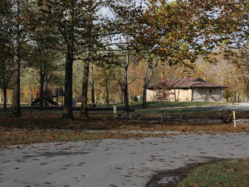 A central shower house is located in the middle loop. 3 additional restroom facilities are available throughout the campground. An additional playground is adjacent to the shower house