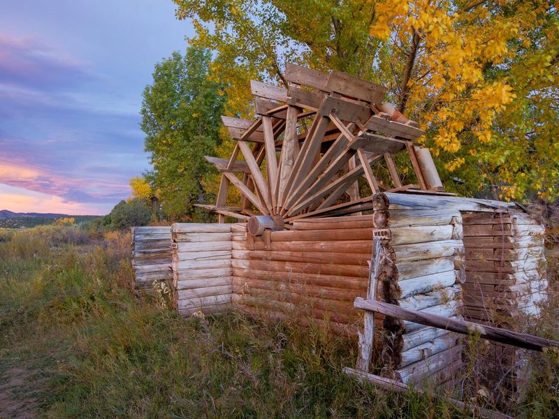 The water wheel at the John Jarvie Historic Ranch