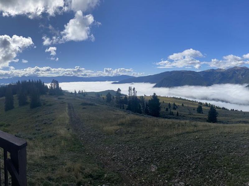  panoramic view to the SW of the cabin from the deck
