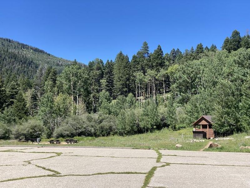 Group A Campsite next to Vault Toilet and Private Parking Lot