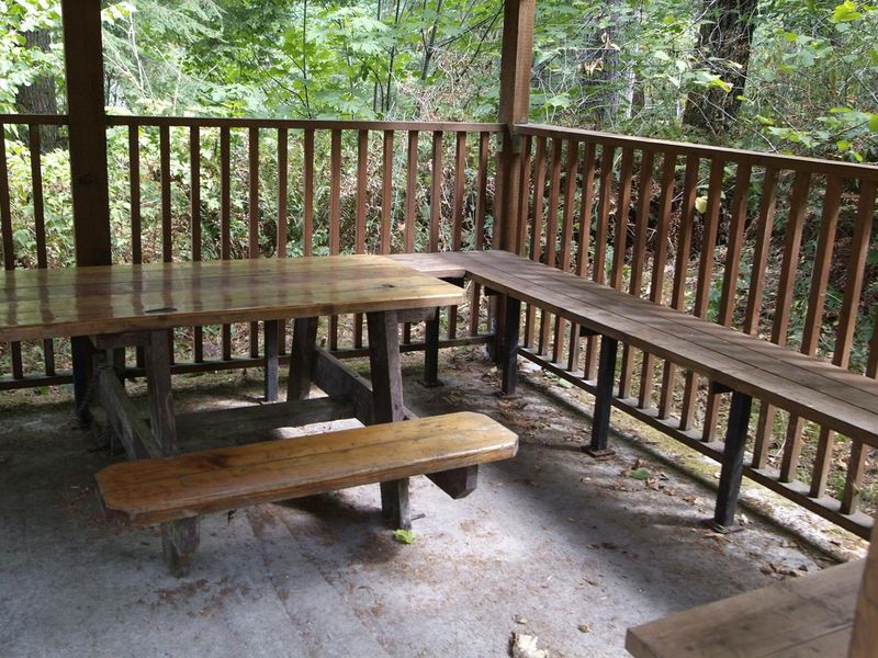 Table in gazebo. 