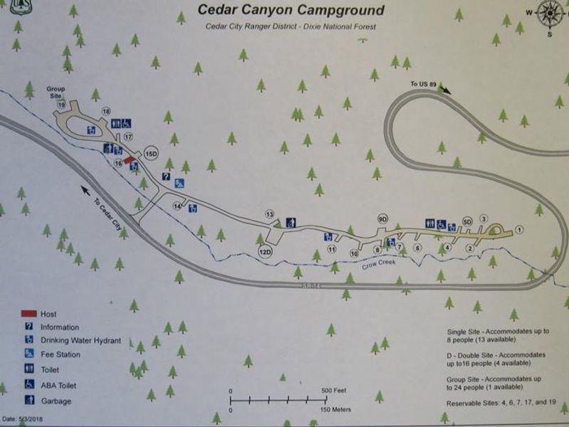 Cedar Campground map