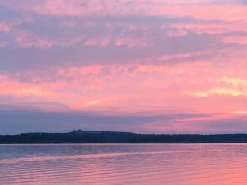April Sunset Over Lake From Campsite 050