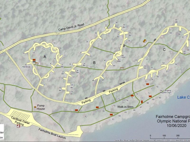 Fairholme Campground Map