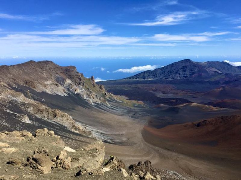 Hiking into the crater, you may experience a change in elevation from a high of 9,780 ft to a low of 6,380 ft! Due to the soft sandy nature of the trails, plan on spending twice as much time to hike out as to hike in. 