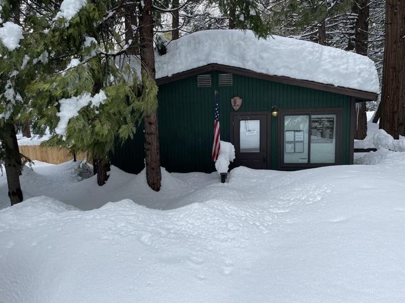 Campground reservation office buried in snow