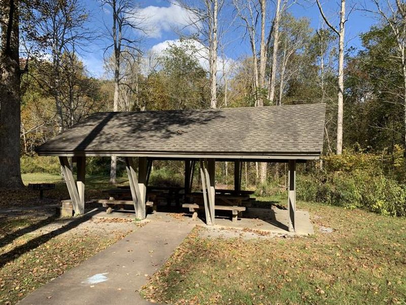 Shelter just beyond the fence