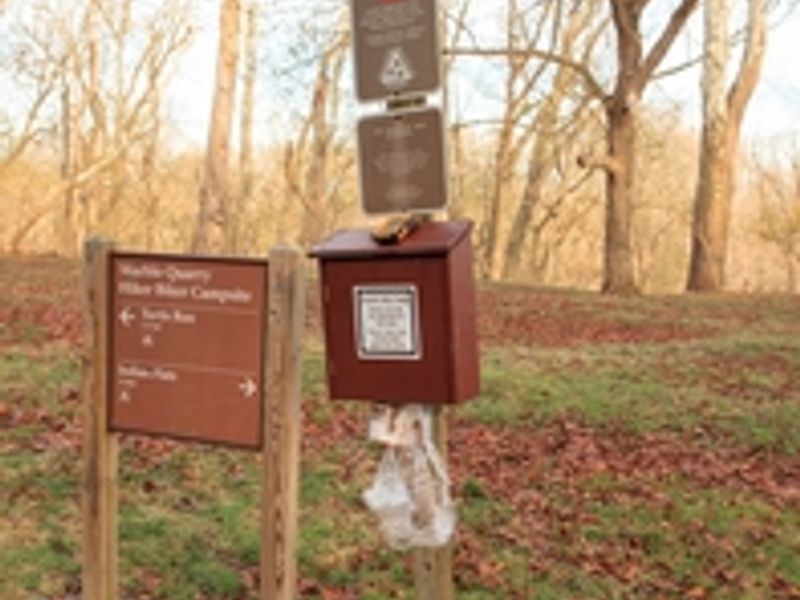 Each campsite provides directions to next nearest camping area as well as trash bags.