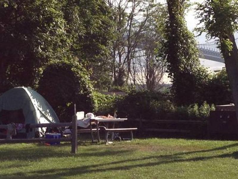 View of the Verrazano-Narrows Bridge from Camp Hudson