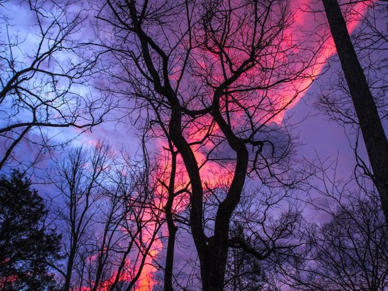 Unique sunset seen from campground