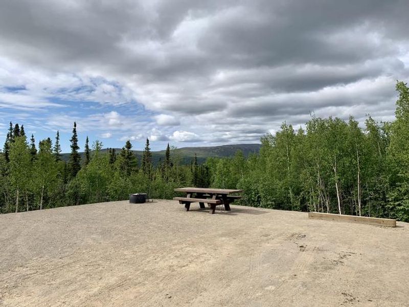 Looking towards the hills southwest of the the Arctic Circle Campsite