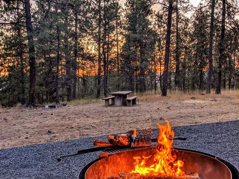 Campfire at Bell Bay Campground