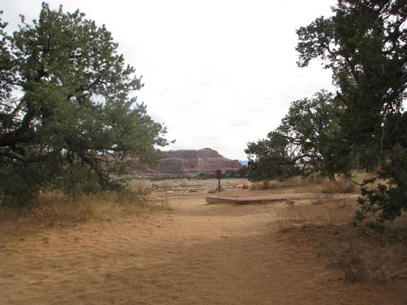 Tent pad with view of slickrock.