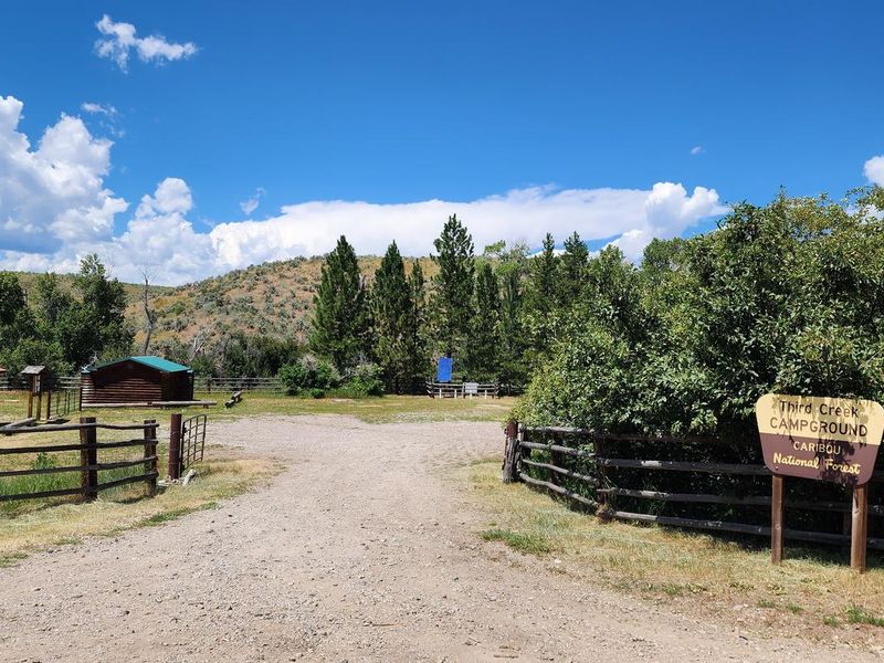 The view of Third Creek Campground from the entrance 
