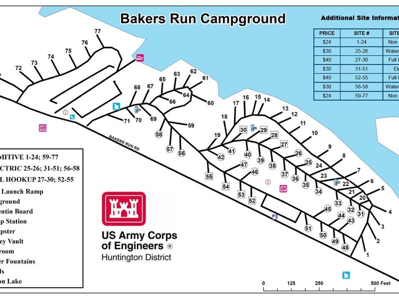 Bakers Run Campground Map