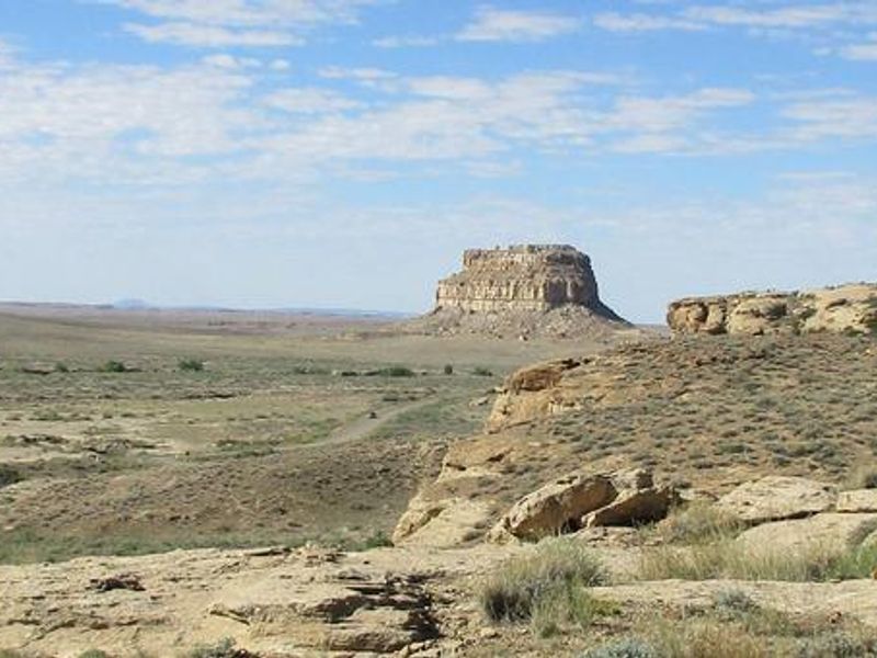 View of Fajada Butte and Chacra Mesa
