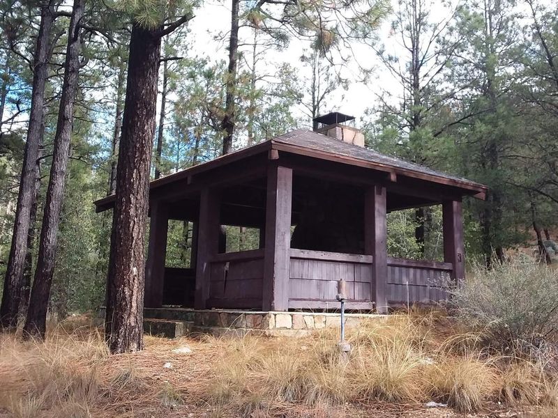 Turney Gulch Campground Ramada Shelter and Fireplace