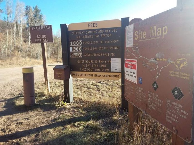 Information and Fee Station at Jacks Creek Trailhead