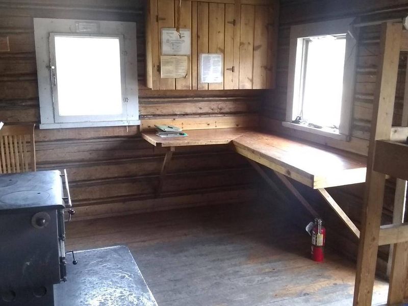 woodstove and counters