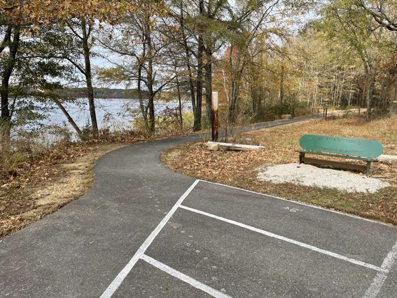 Paved nature trail with access to pier. 