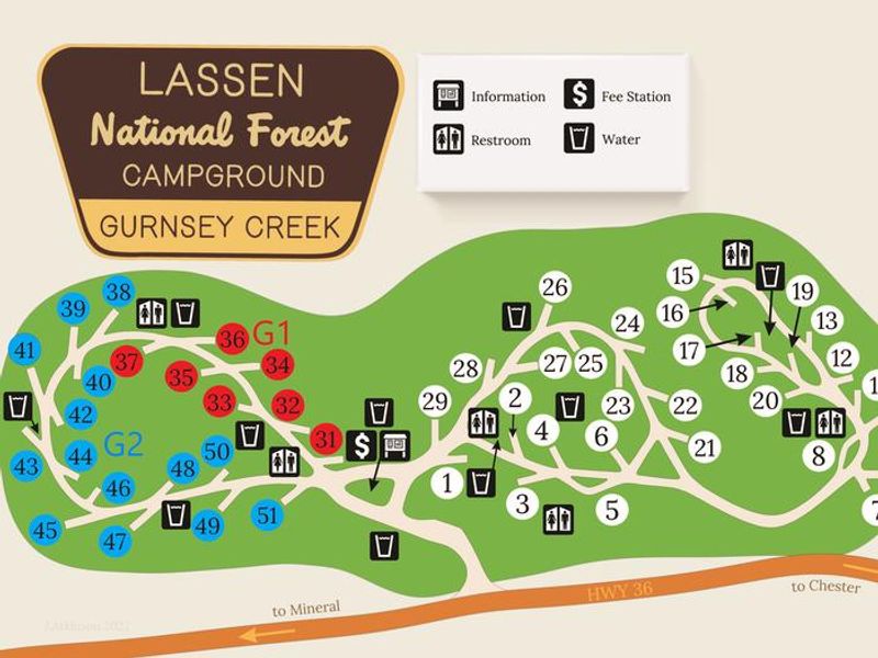 Gurnsey Creek Campground Map
