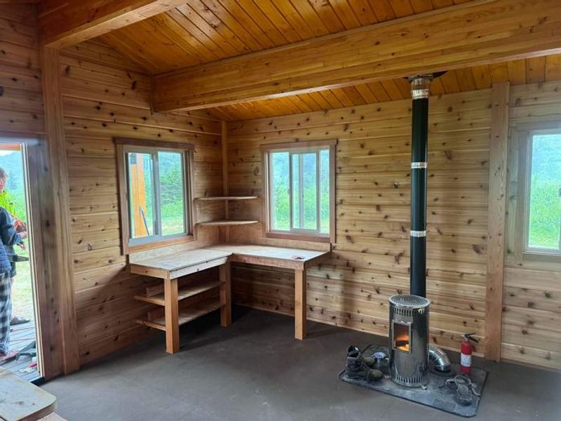 Shelves and stove Tanis  Mesa Cabin