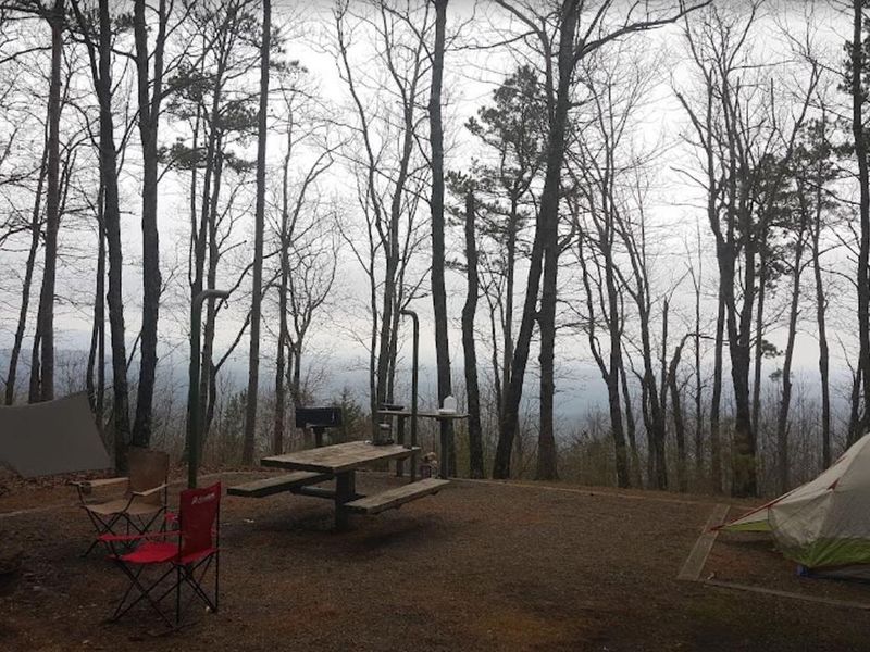 Winter view from Winding Stair Campground overlooking the valley below
